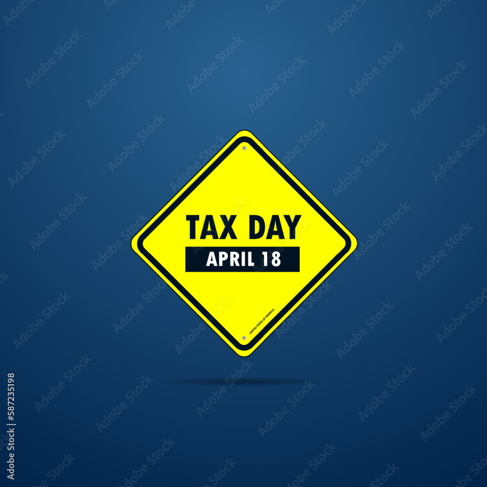 US Tax Day April 18 background vector illustration US Tax Day April 18 background vector illustration