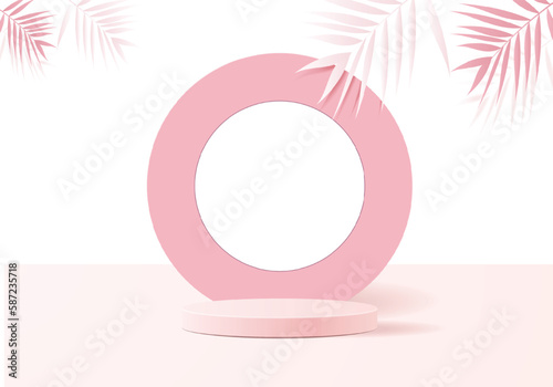 3D shapes drawing fashion concept. Realistic forms with shadow. Isometric geometry banner. Isometric Art Trendy Minimal Design. stock illustration