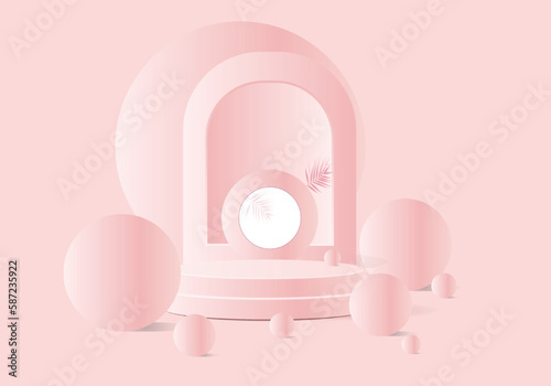 3D shapes drawing fashion concept. Realistic forms with shadow. Isometric geometry banner. Isometric Art Trendy Minimal Design. stock illustration