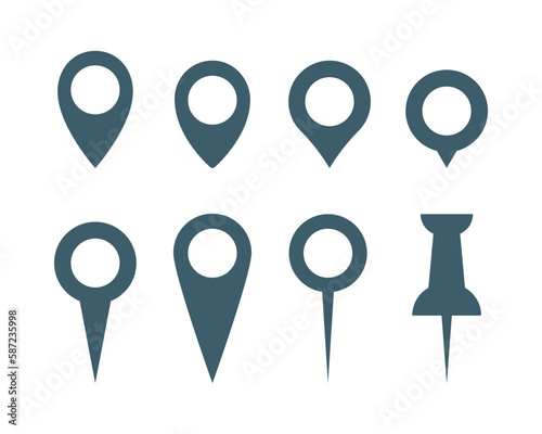 location icon with map pointer, location destination sign