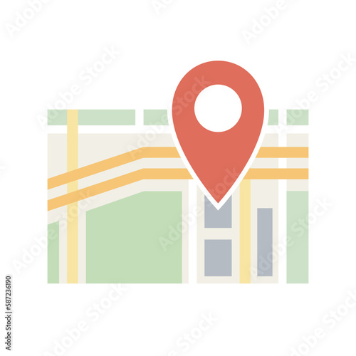 map pointer flat icon, location destination pin