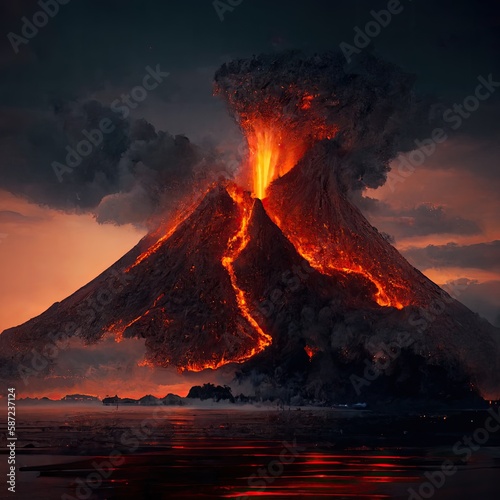 volcanic eruption. Generative ai