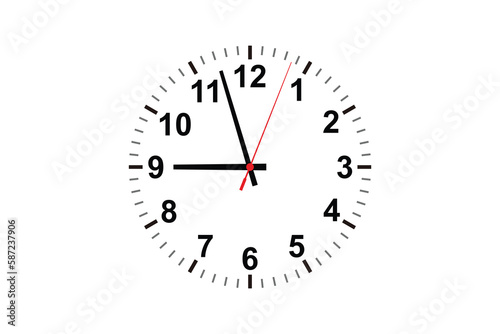clock vector. office wall clock icon isolated on white background. Element design template