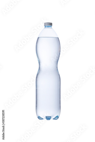 bottiglia d'acqua trasparente isolata su sfondo bianco  photo