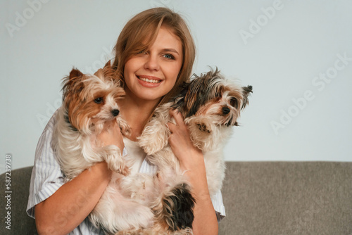 Photography Holding and embracing the animals