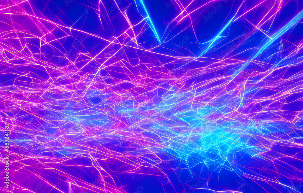abstract light background with blue and pink lines - Generative AI