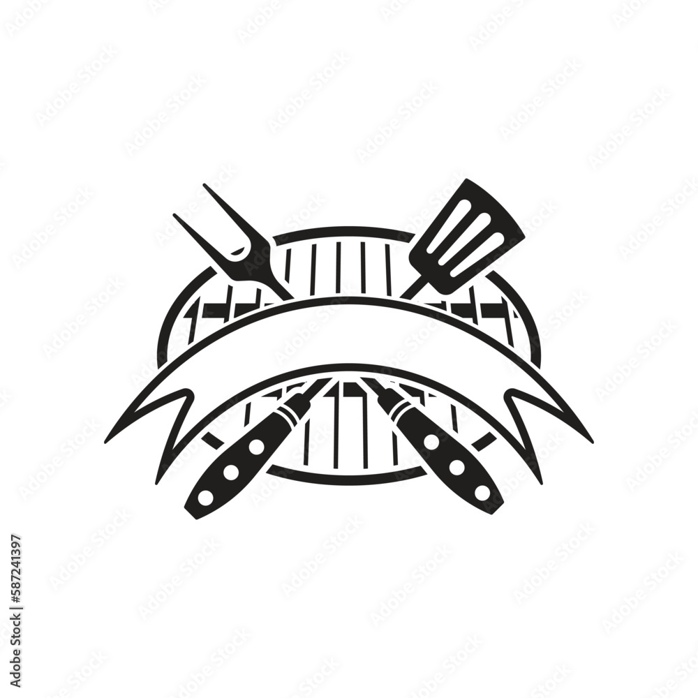 Fototapeta premium bbq grill logo icon design vector