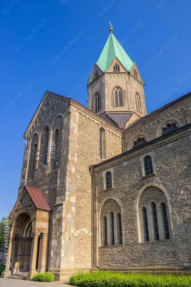 Front of the historic Ludgerus church in Essen-Werden, Germany