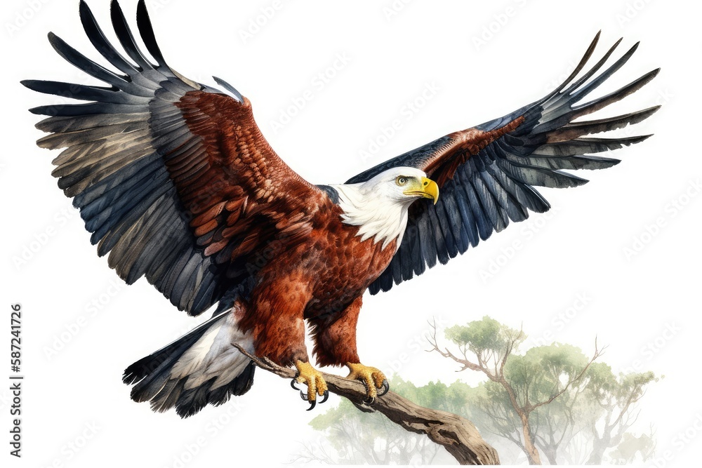 Obraz premium African Fish Eagle Flying bird eyes views