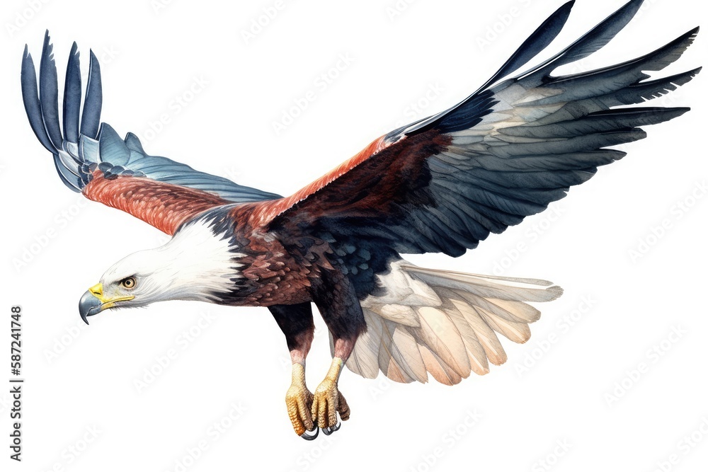 Fototapeta premium African Fish Eagle Flying bird eyes views