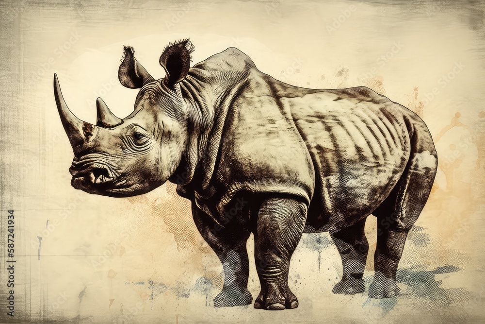 Fototapeta premium rhino in the wild