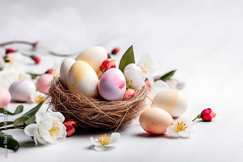 easter eggs  on a white background