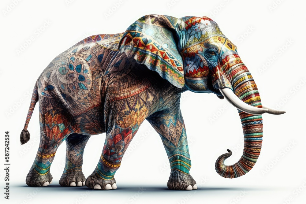 Fototapeta premium elephant isolated on white background