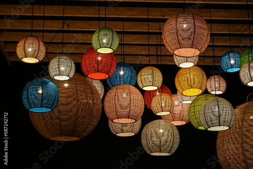 Beautiful colorful view of lamps- perfect for background use