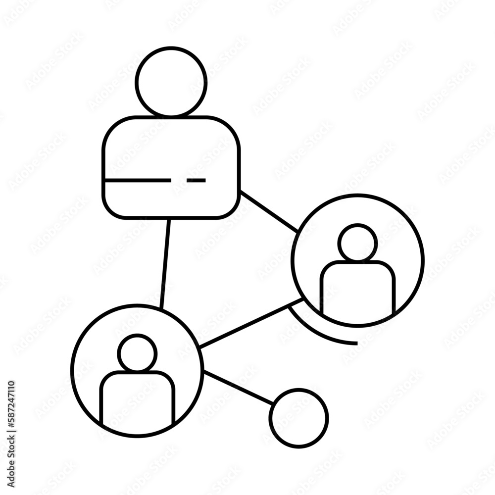 Connection teamwork and Management icon with black outline style. teamwork, business, meeting, team, people, group, businessman. Vector Illustration Connection teamwork and Management icon with black outline style. teamwork, business, meeting, team, people, group, businessman. Vector Illustration