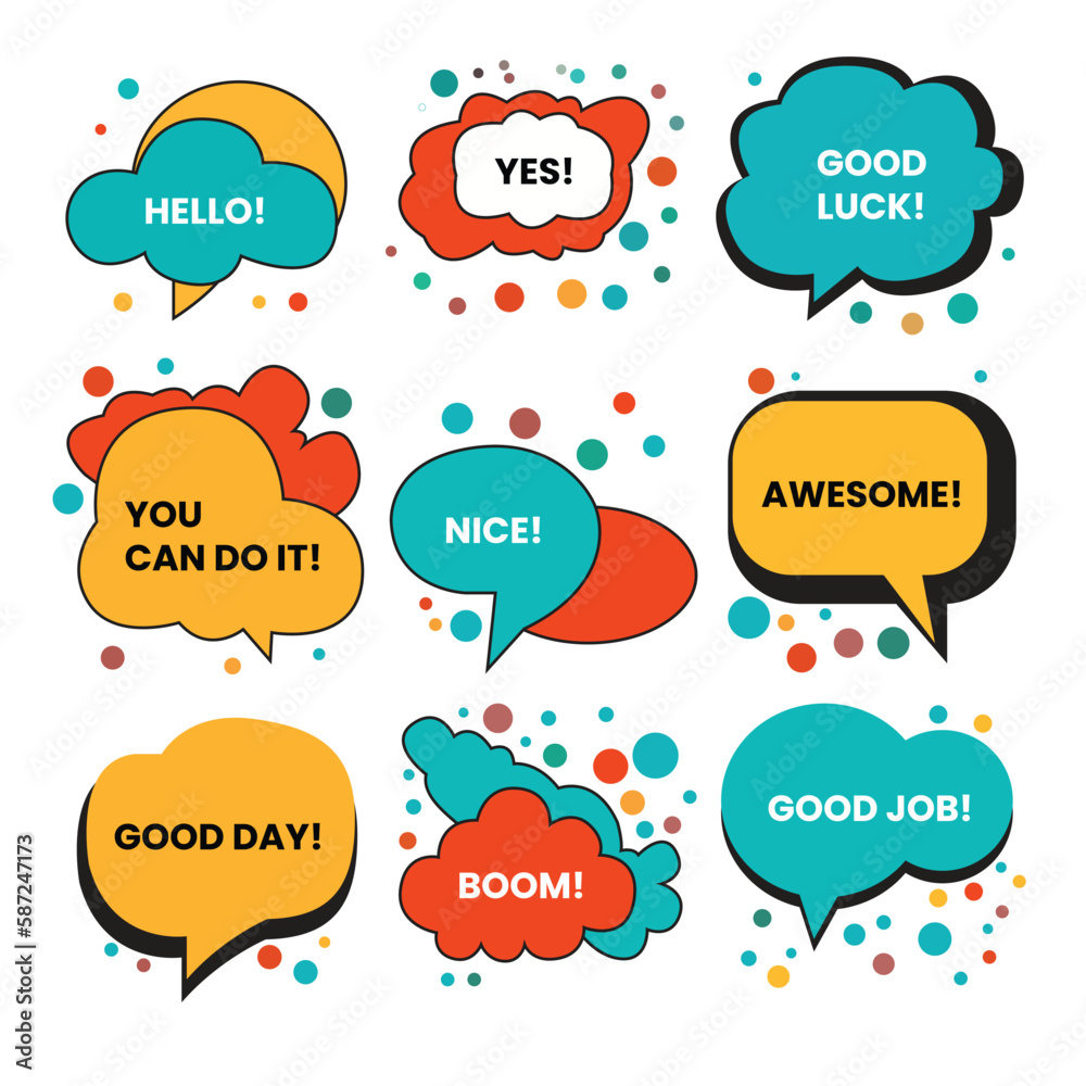 A collection of speech bubbles vector art A collection of speech bubbles vector art