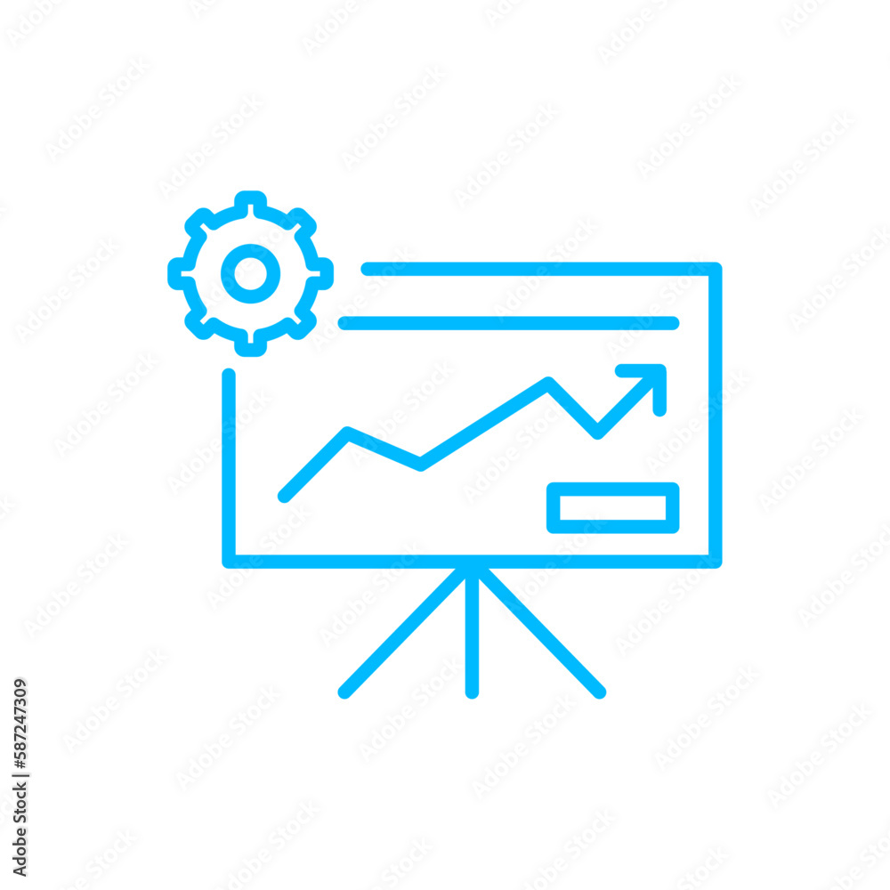Profit teamwork and Management icon with blue outline style. teamwork, business, meeting, discussion, office, people, team. Vector Illustration Profit teamwork and Management icon with blue outline style. teamwork, business, meeting, discussion, office, people, team. Vector Illustration