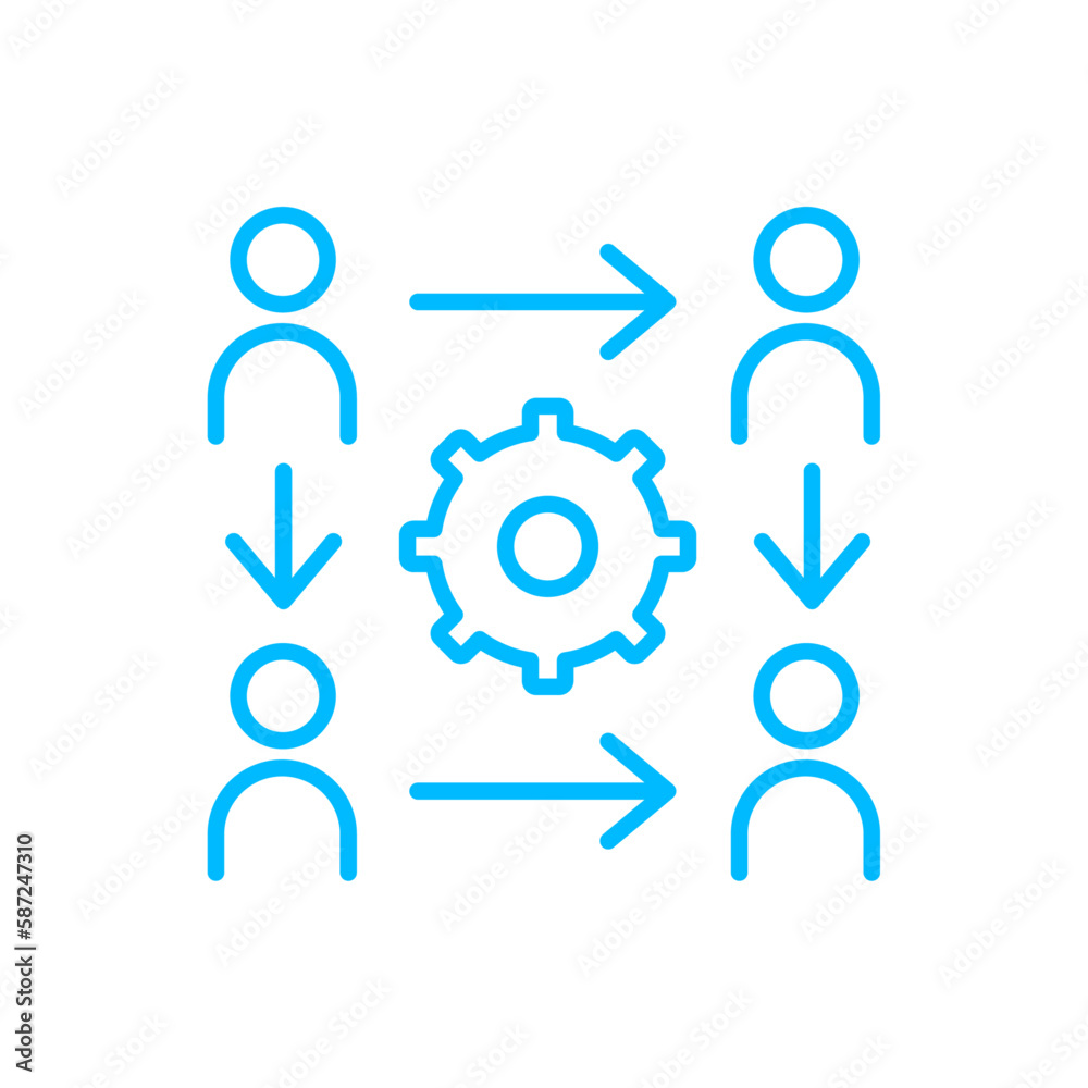 Teamwork teamwork and Management icon with blue outline style. teamwork, business, meeting, team, people, group, businessman. Vector Illustration Teamwork teamwork and Management icon with blue outline style. teamwork, business, meeting, team, people, group, businessman. Vector Illustration