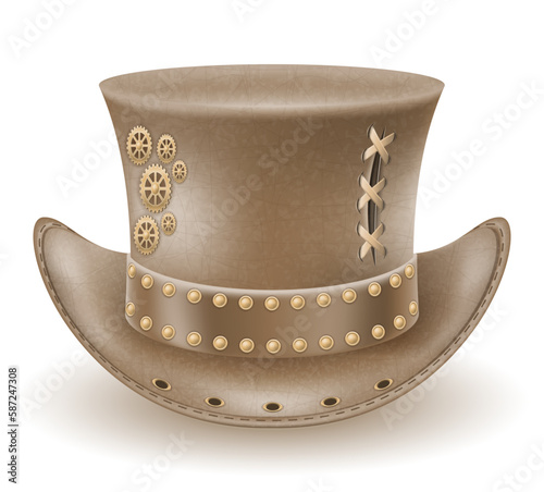 retro steampunk style hat vector illustration