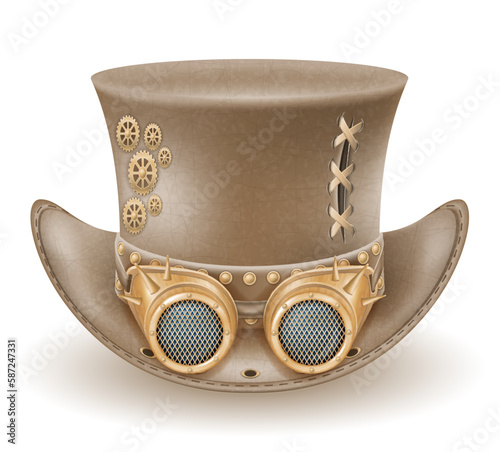 retro steampunk style hat vector illustration