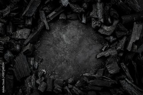 Cuadro en lienzo BBQ grill coal texture background