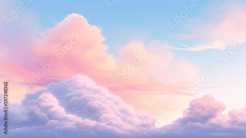 A soft pastel sky background makes a beautiful illustration. Generative AI © Gelpi