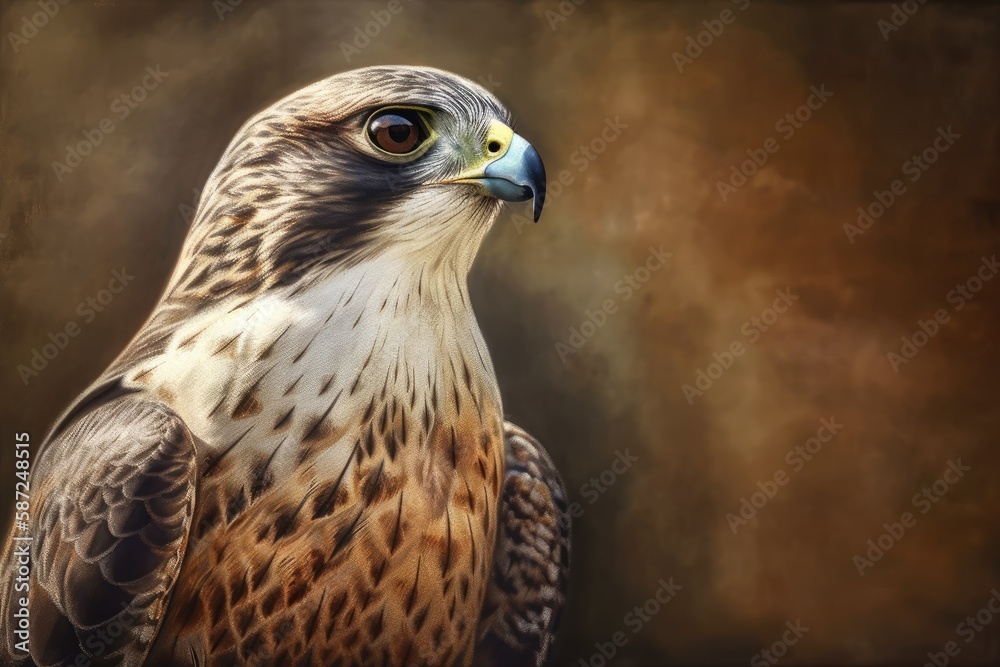 Obraz premium Saker's falcon painting (Falco cherrug). Generative AI