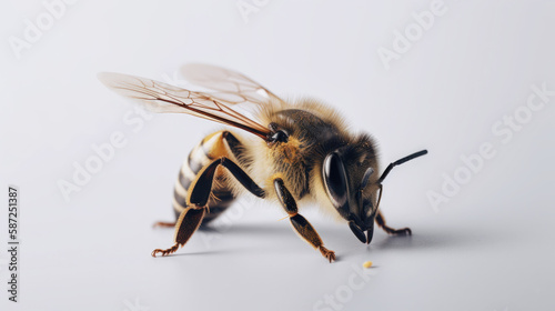 Bee Close Up on white Background