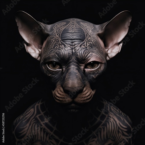 The tribal cat was a master of the art of war paint, adorning its face with intricate designs before every hunt. Its fierce appearance struck fear into the hearts of prey, ensuring a successful hunt e