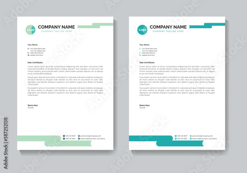  ‍Simple usual corporate Minimalist Creative Clean Marketing letterhead pad writing paper headed paper notepaper sheet of paper blank sheet writing paper Professional Simple Flat Vector Layout 