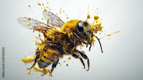 Bee Close Up on white Background