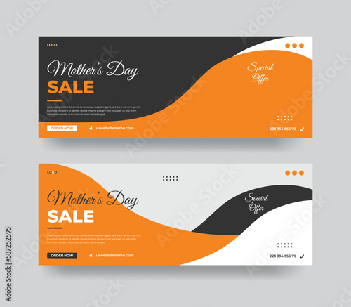 mother's day facebook cover or social media banner template