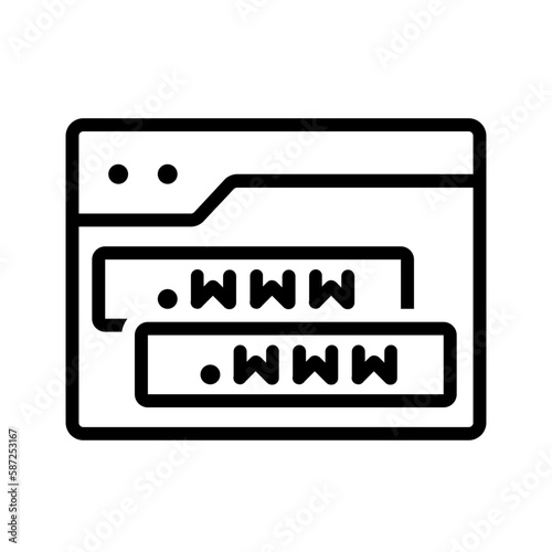 Black line icon for Subdomain