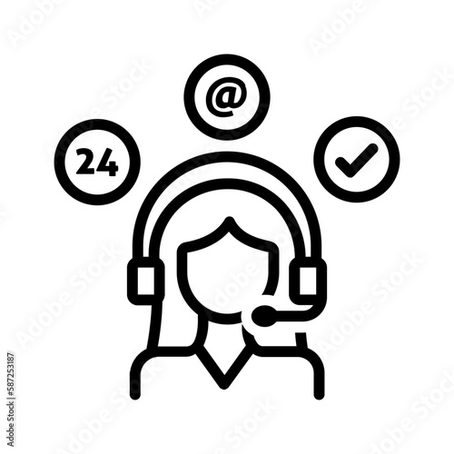 Black line icon for Assistance