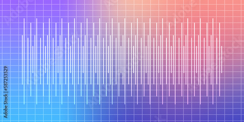 white stroke on the grid, on the ground on gradient colorful background, object, decor, fashion, music, design, copy space photo