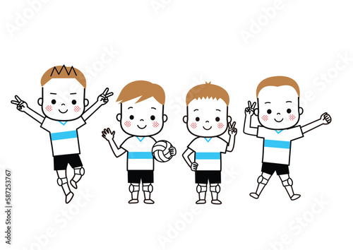 バレーボール　男子バレーボールチームの子どもたち