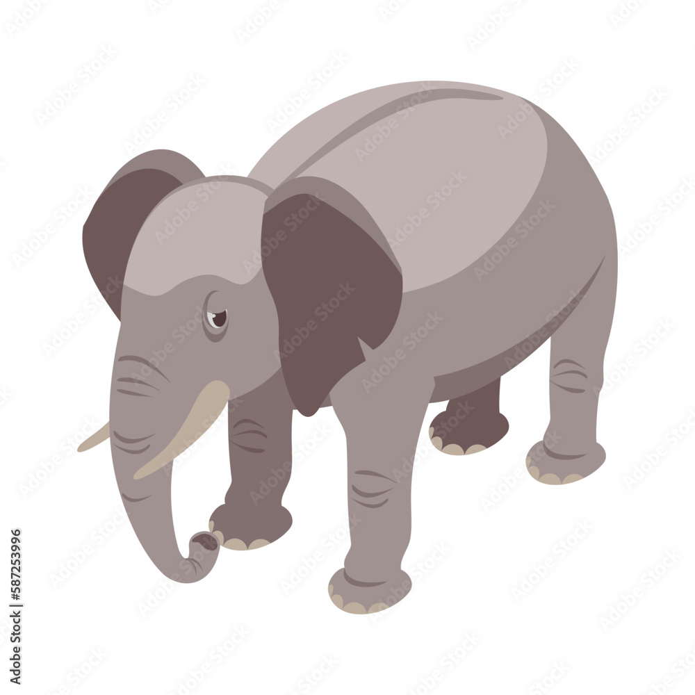 Isometric Elephant Illustration