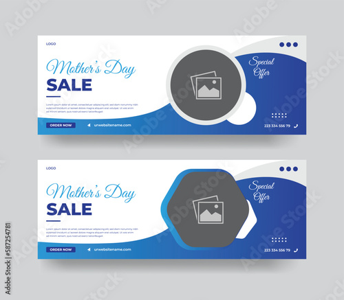mother's day facebook cover or social media banner template