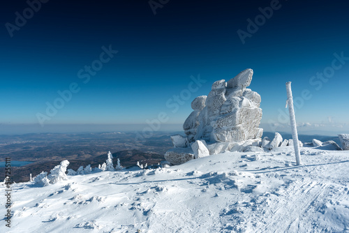 Skalna formacja "Słonecznik", Karkonosze zimą