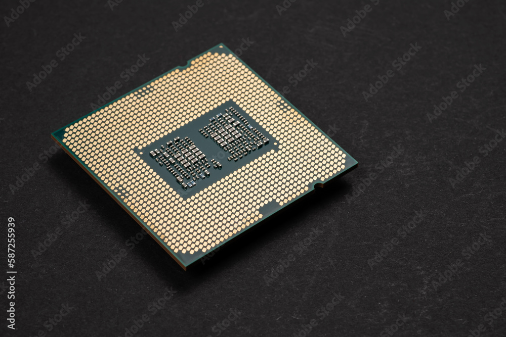 Cpu computer processor macro shot, shallow focus