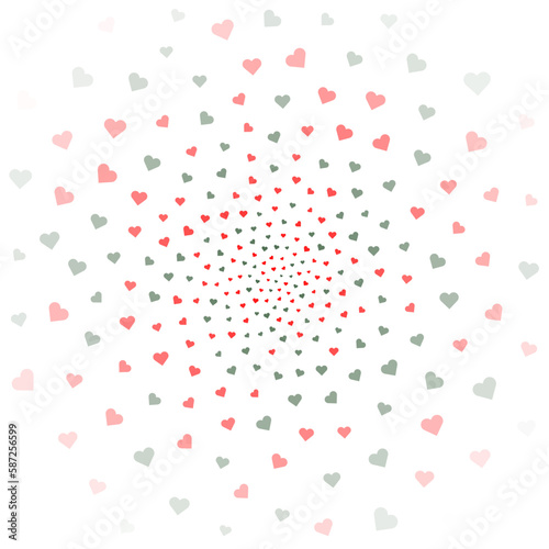 Love valentine's background withred falling hearts over white.