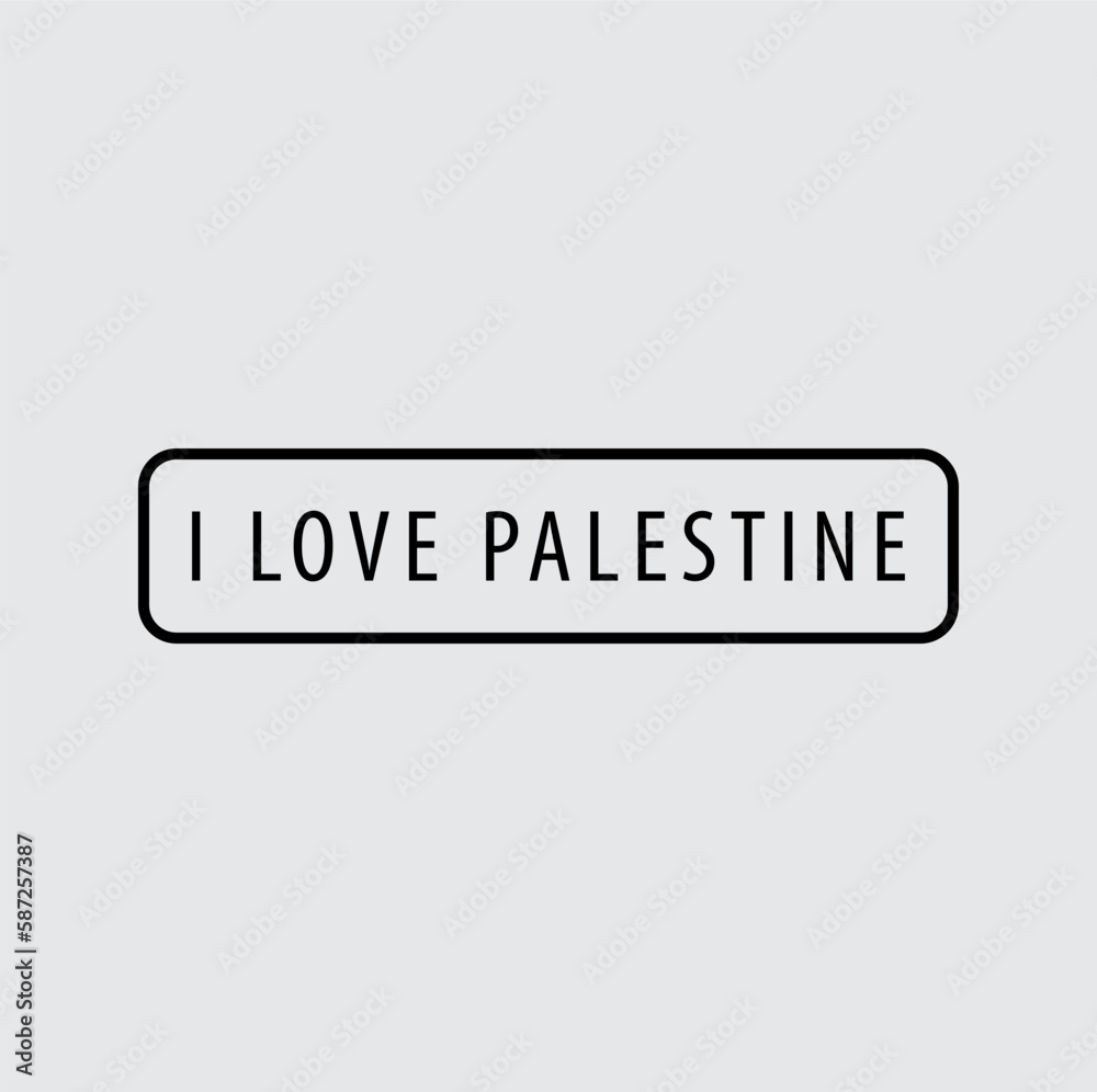 I love Palestine  icon vector logo design template