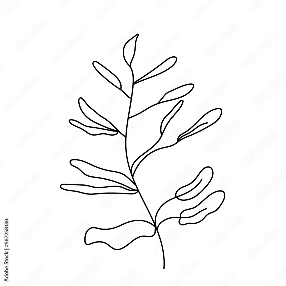hand drawn flower, illustration of a tree, illustration of a flower, minimalist botanic icon, logo, design, vector illustration, one line drawing