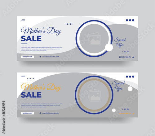 mother's day facebook cover or social media banner template