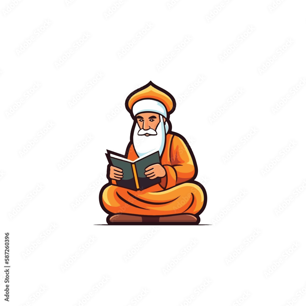 muslim reading quran vector logo muslim reading quran vector logo
