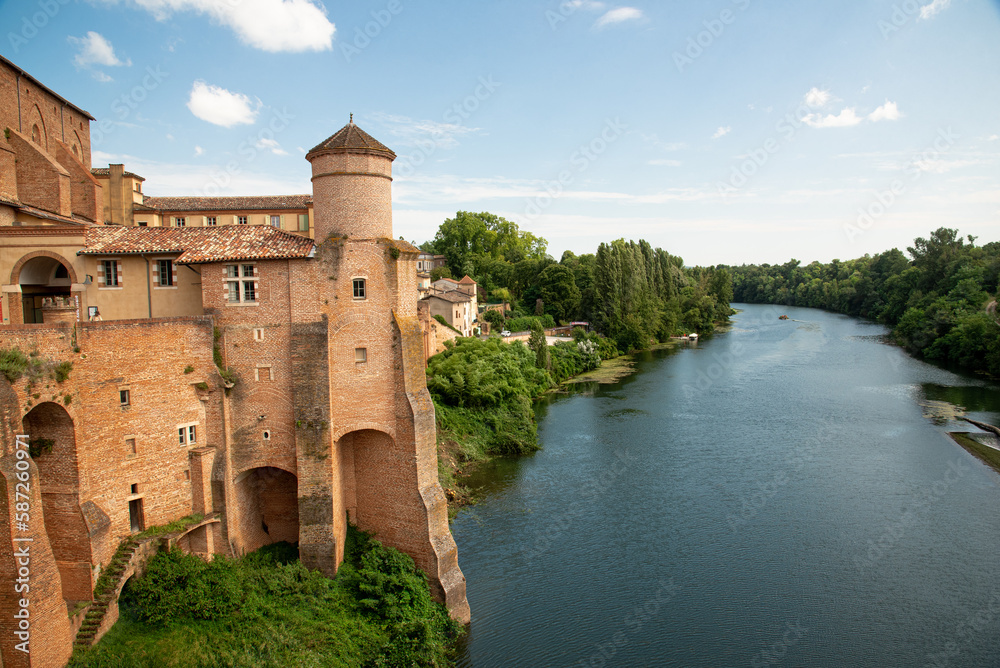 View of town Gaillac in France