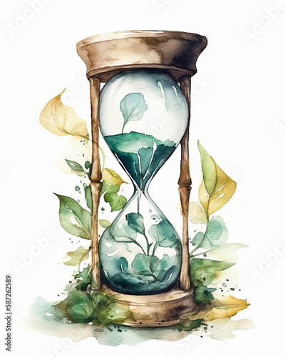 hourglass, green concept