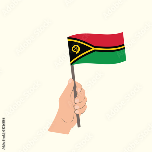 Flag of Vanuatu, Hand Holding flag
