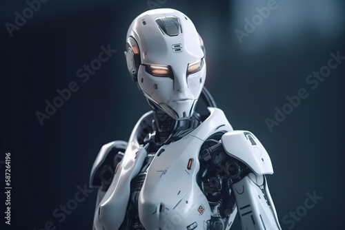 Futuristic robot illustration design by generative ai