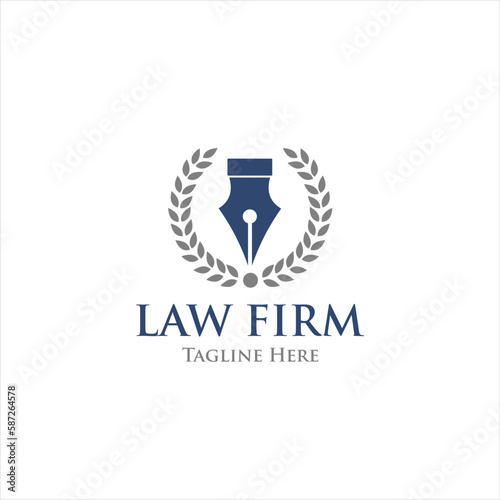 Lawyer Attorney Legal Law firm Logo design vector template Negative space. Circle shape Judge Logotype concept icon.